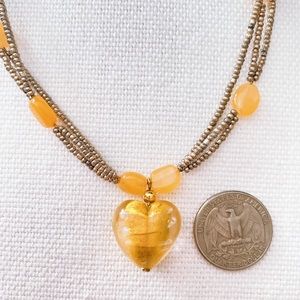 Glass heart necklace
